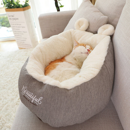 Kuschelbett "Beautiful" — Rundes Plüschnest für Katzen & kleine Hunde | S/M